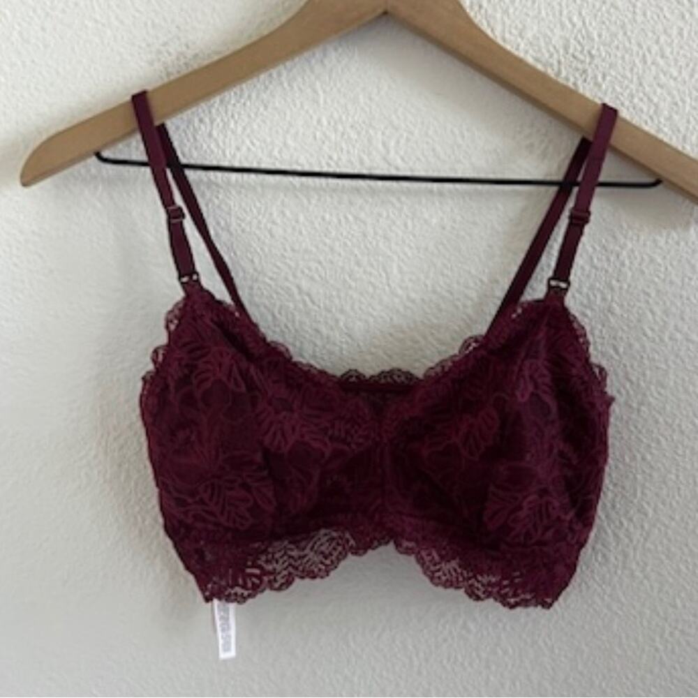 Auden Maroon Nursing Lace Lined Bralette Small